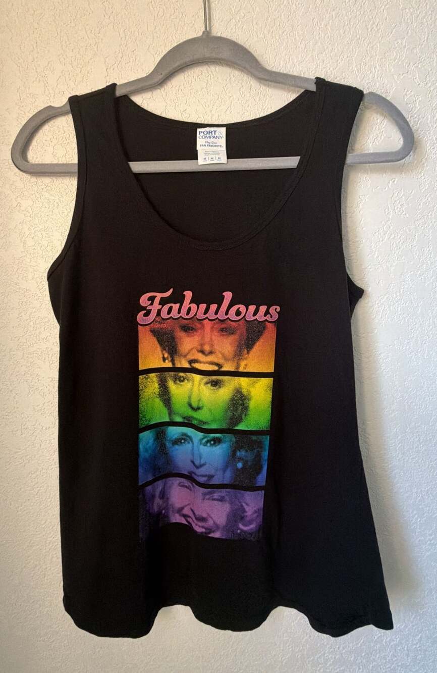 Port & Company Golden Girls Fabulous Tank Top Size M Black Cotton